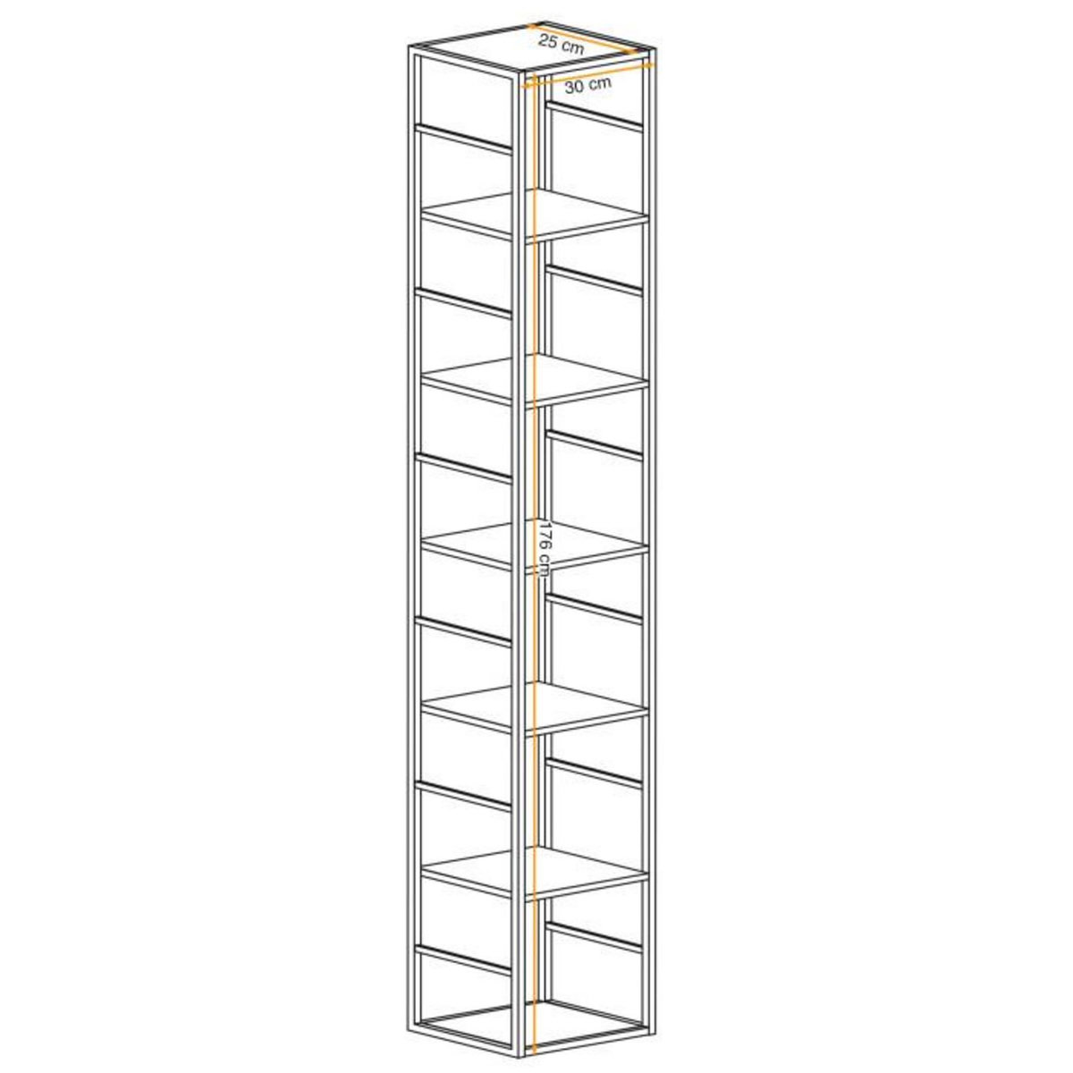 Paris Prix Étagère Murale 6 Niveaux  Switch I  176cm Noir