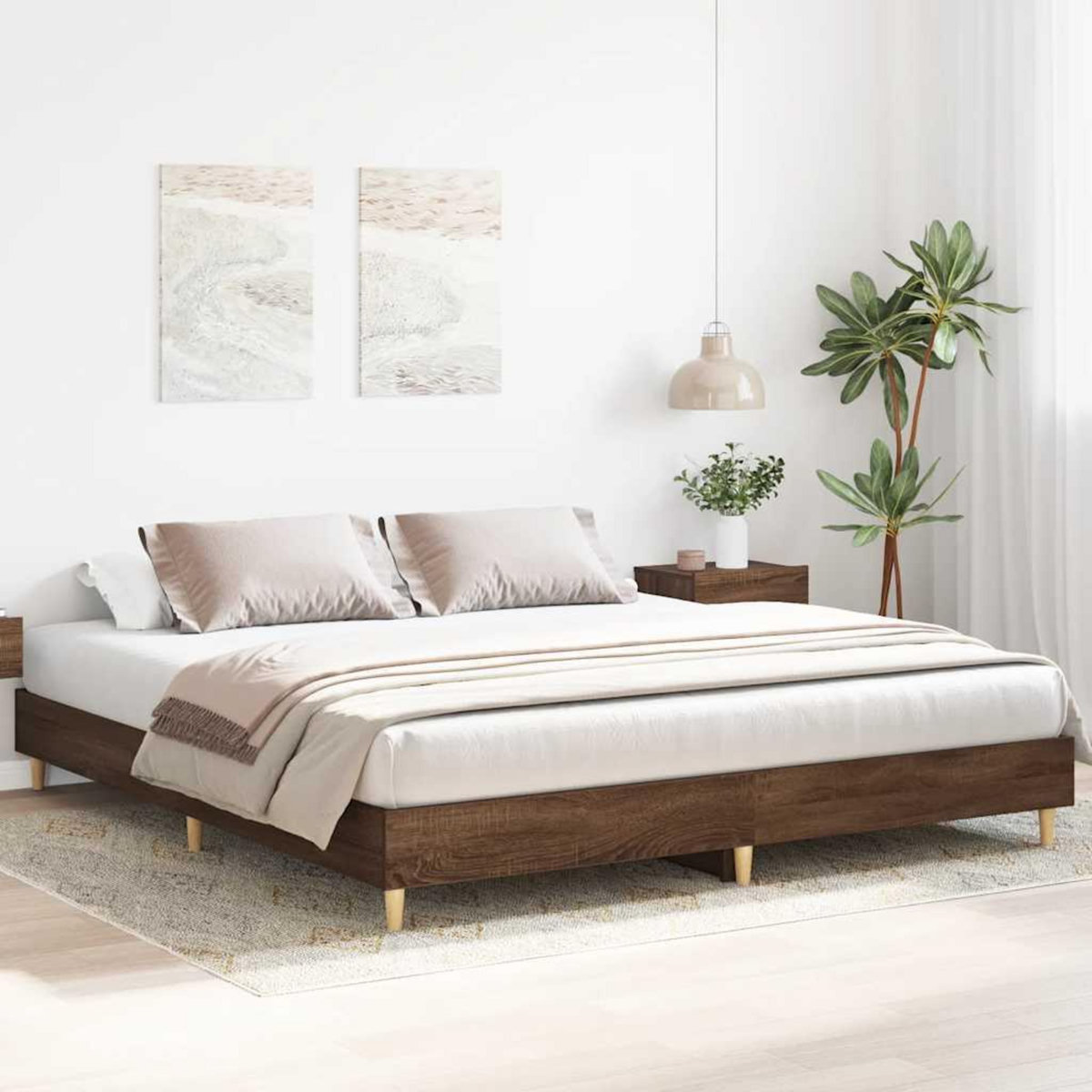 VIDAXL Cadre de lit sans matelas chene marron 160x200 cm