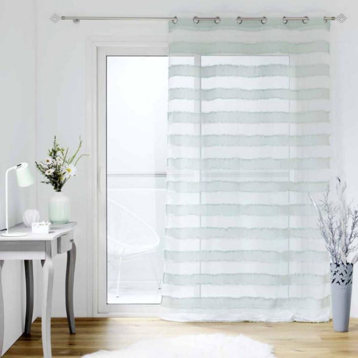 Paris Prix Rideau Voilage à Œillets  Lalina  140x260cm Menthe