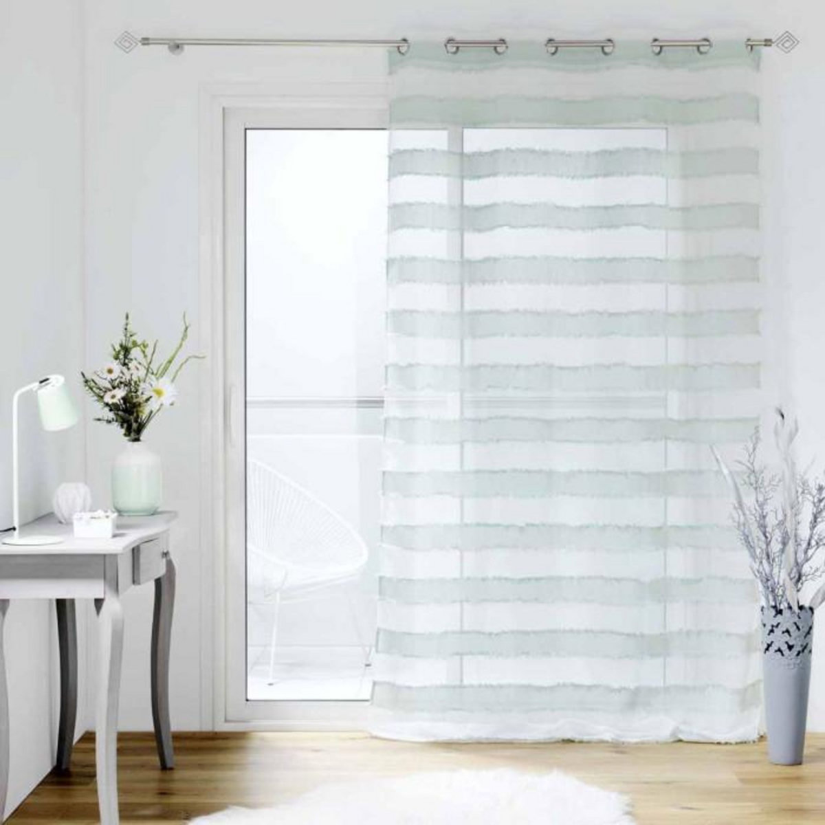 Paris Prix Rideau Voilage à Œillets  Lalina  140x260cm Menthe