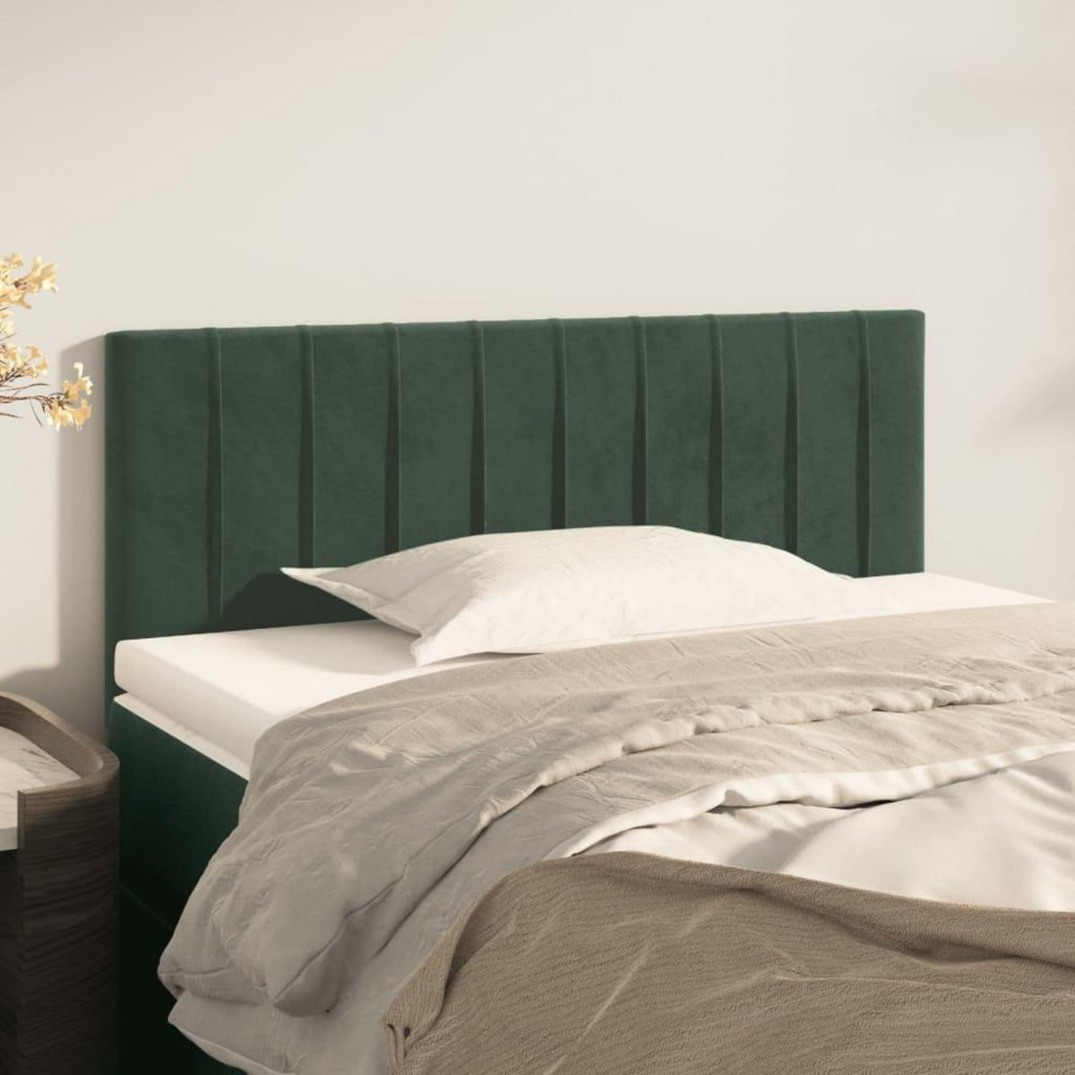 VIDAXL Tete de lit Vert fonce 100x5x78/88 cm Velours