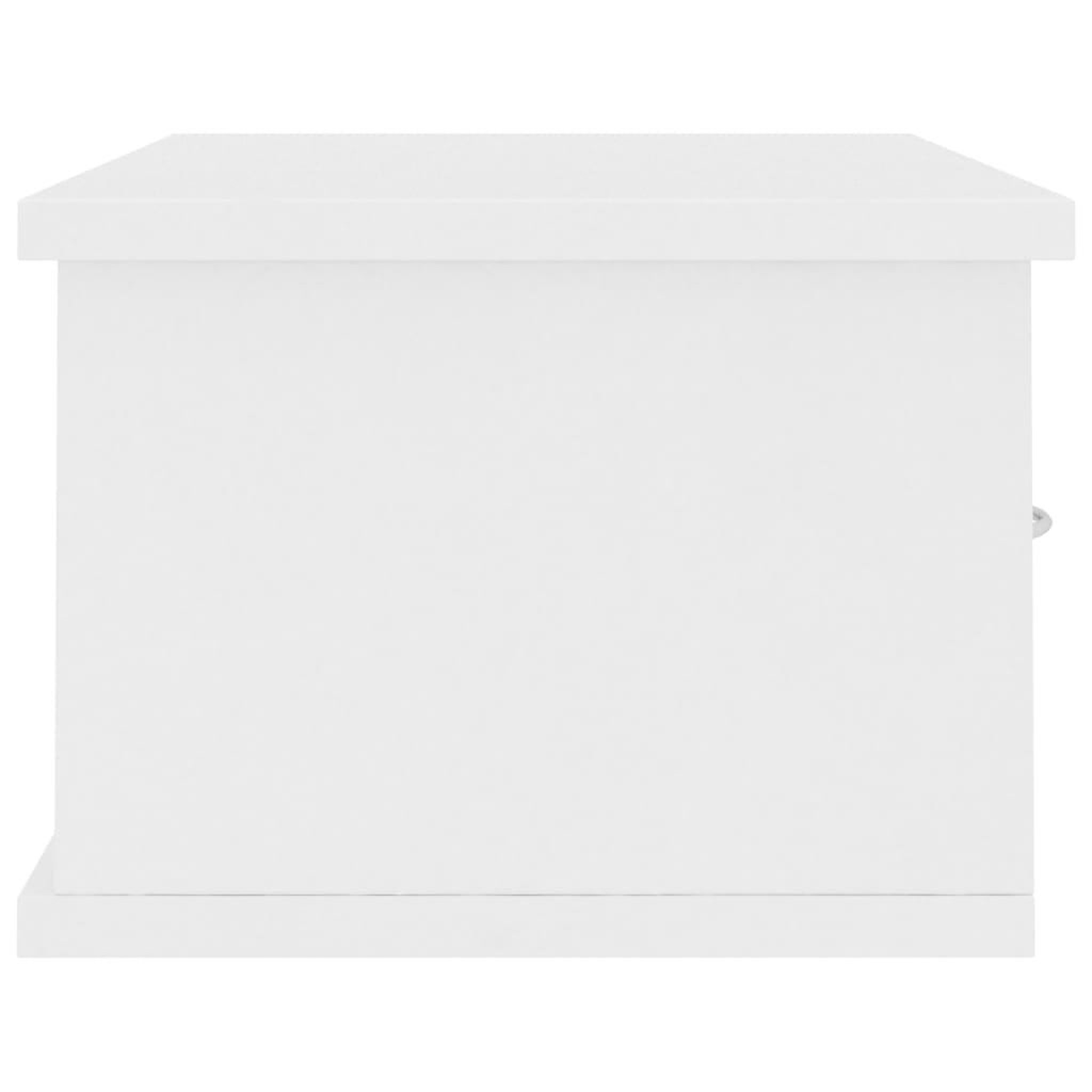 Voir la diapositive 5 : VIDAXL Etagere murale et tiroirs Blanc 60x26x18,5 cm Bois d'ingenierie