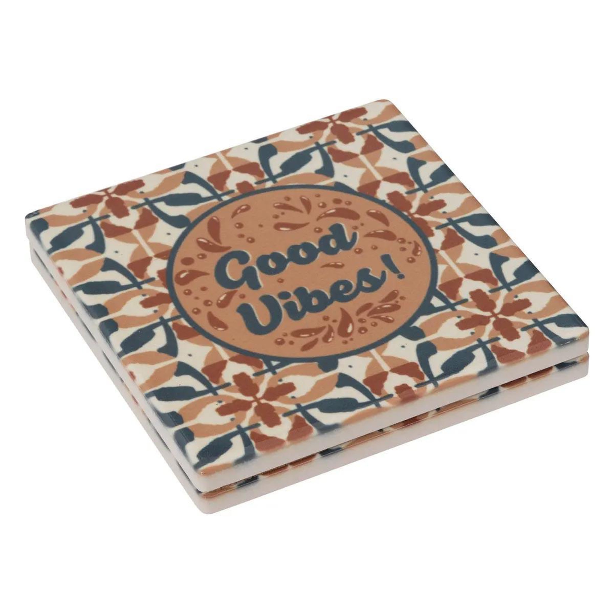 Voir la diapositive 3 : SECRET DE GOURMET Lot de 4 dessous de verre  be vintage  10cm multicolore