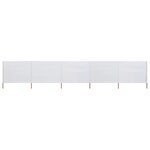 VIDAXL Paravent 5 panneaux Tissu 600 x 160 cm Blanc sable