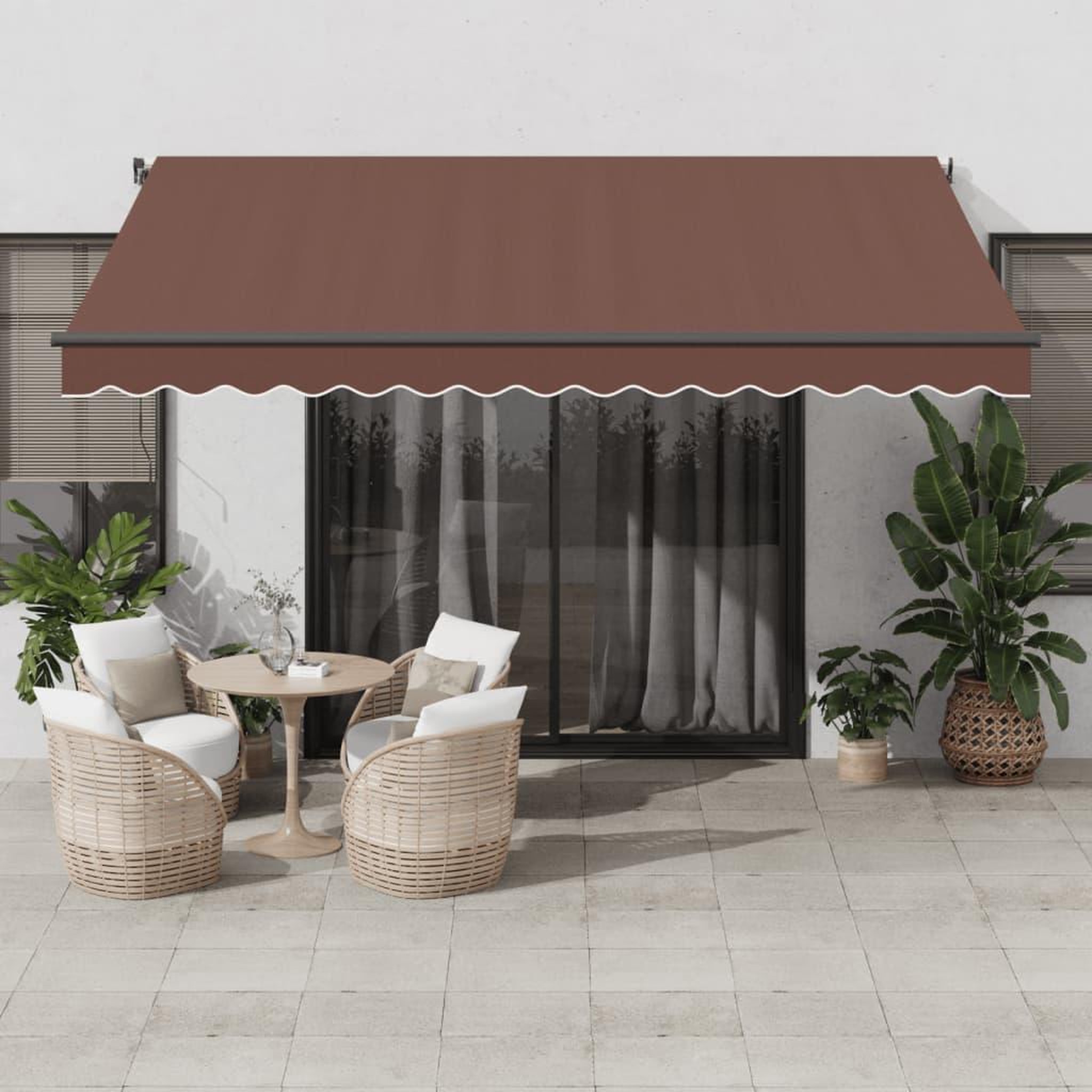 VIDAXL Auvent retractable automatique marron 400x300 cm