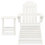 Voir la diapositive 2 : VIDAXL Chaise de jardin Adirondack avec pouf et table Sapin Blanc
