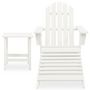 Voir la diapositive 2 : VIDAXL Chaise de jardin Adirondack avec pouf et table Sapin Blanc
