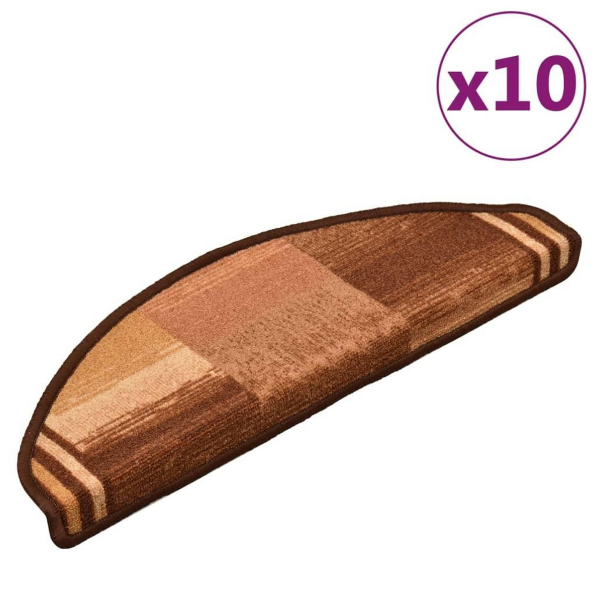 VIDAXL Tapis d'escalier autoadhesifs 10 pcs 65x21x4 cm Marron