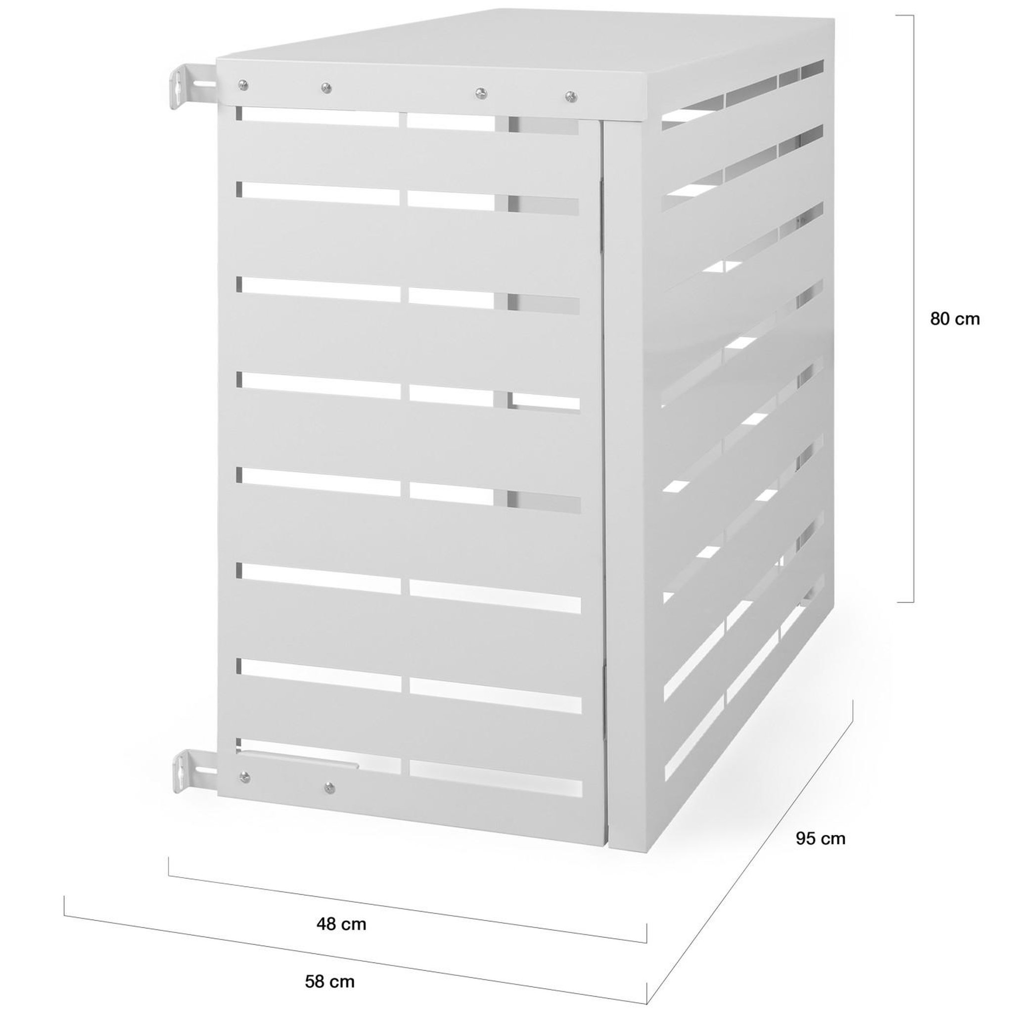 Voir la diapositive 5 : ID MARKET Cache climatiseur 95 x 50 x 80 cm métal blanc protection unité extérieure pour pompe à chaleur