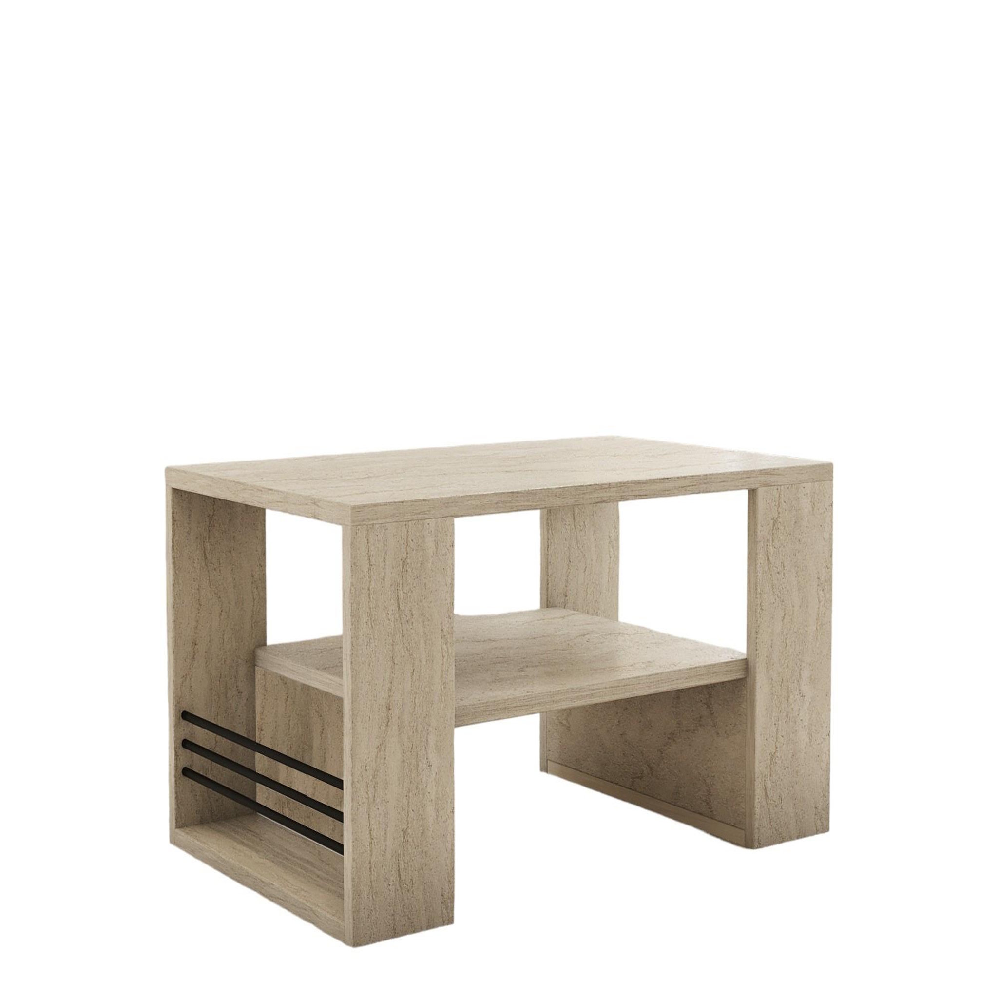 Habitat et Jardin Table basse en bois  iris  - 80 x 50 x 40 cm - travertin