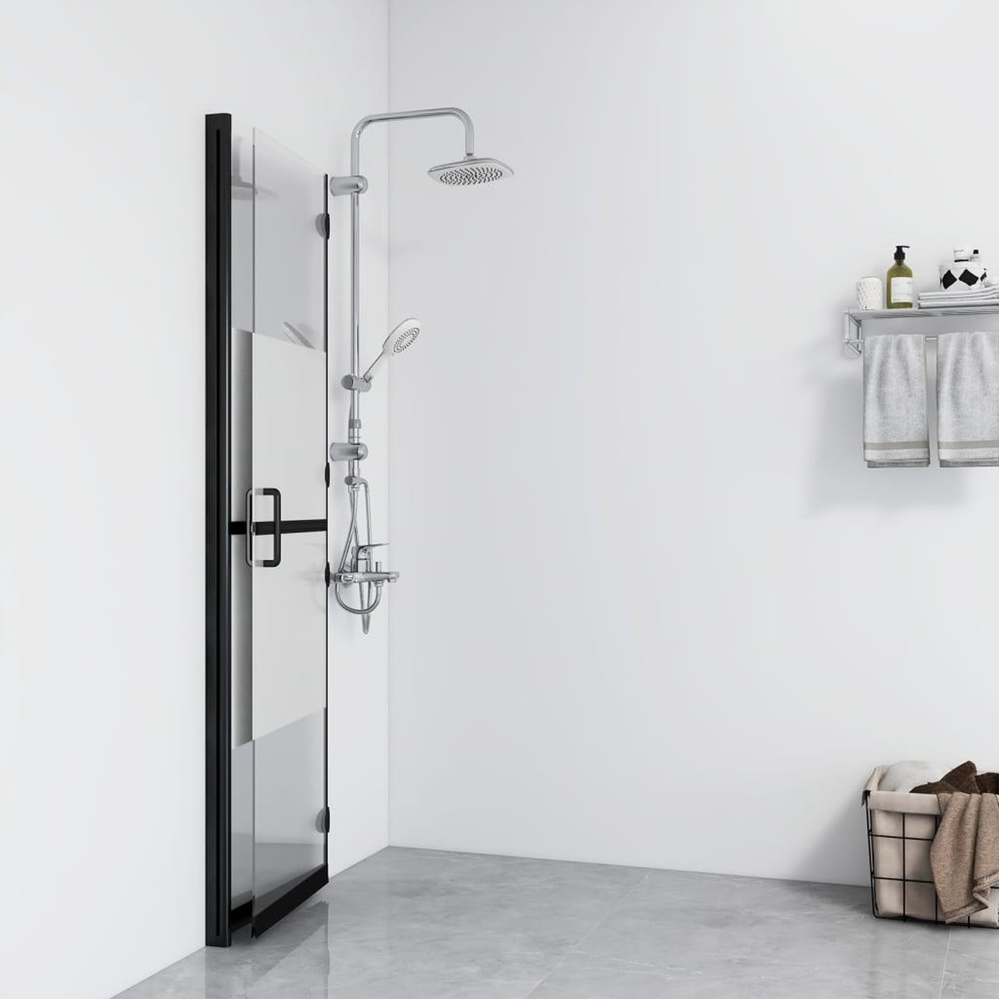Voir la diapositive 3 : VIDAXL Paroi de douche pliable Verre ESG demi-depoli 100x190 cm