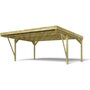 Voir la diapositive 2 : Forest Style Carport toit plat - Bois traité autoclave - 2 voitures - 30,9 m² - VICTOR DESIGN