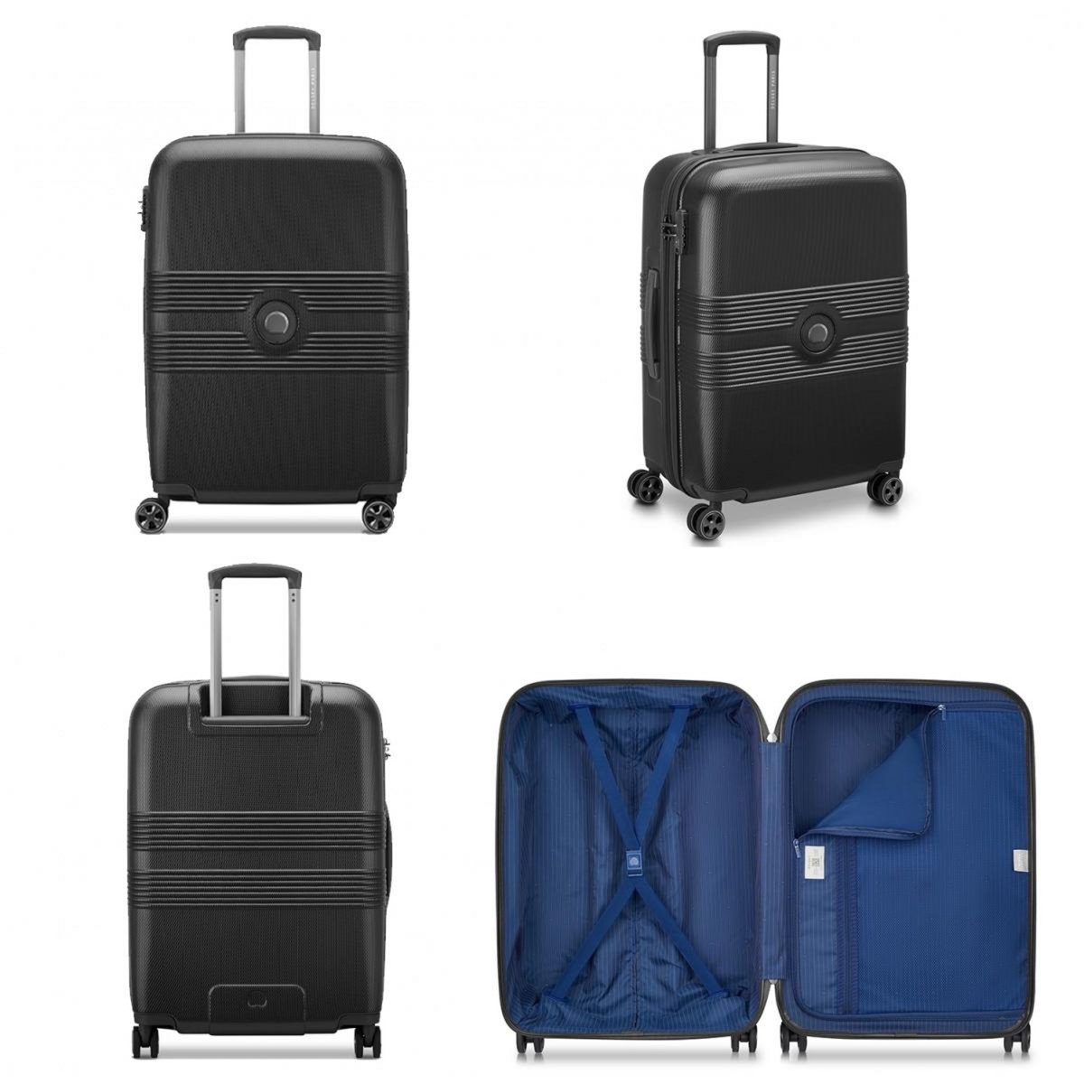 Delsey Lot 3 valises rigides Flanerie Se dont 1 cabine Polycarbonate TSA