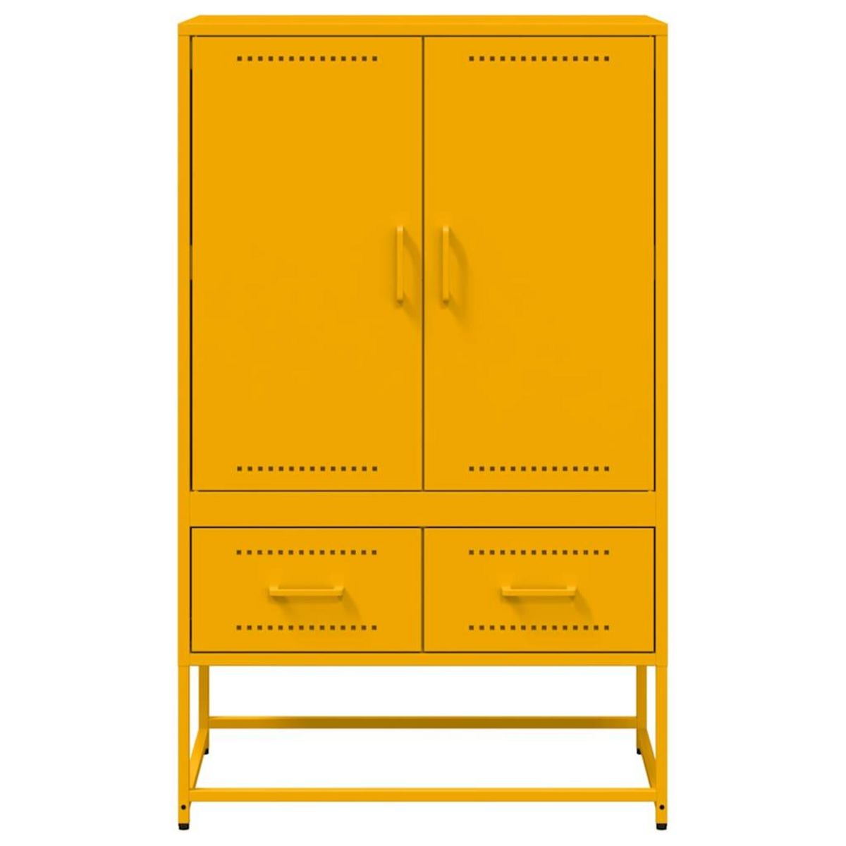 VIDAXL Buffet haut jaune moutarde 68x39x111,5 cm acier
