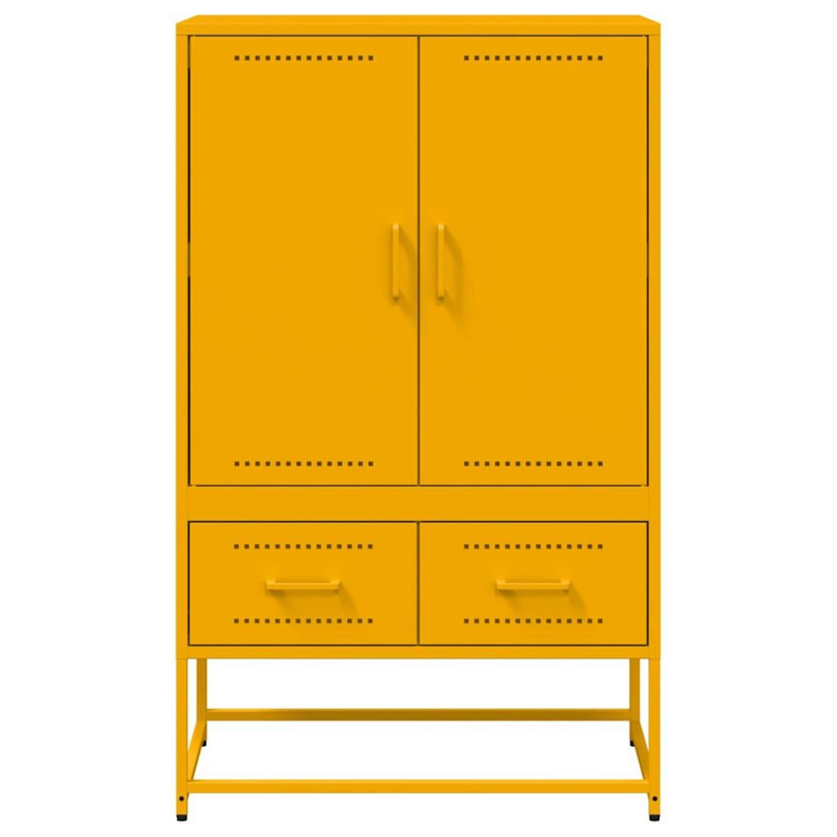 VIDAXL Buffet haut jaune moutarde 68x39x111,5 cm acier
