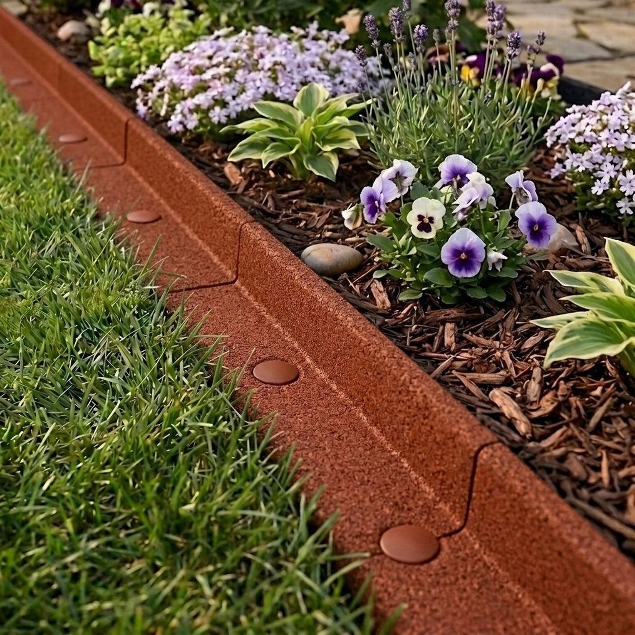Voir la diapositive 4 : MONSTERSHOP Lot de 12 bordures de jardin flexibles en caoutchouc 1,2 m & maillet