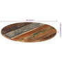 Voir la diapositive 6 : VIDAXL Dessus de table rond 60 cm 15-16 mm Bois de recuperation