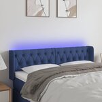 VIDAXL Tete de lit a LED Bleu 147x16x78/88 cm Tissu