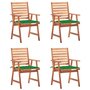 Voir la diapositive 1 : VIDAXL Chaises a manger d'exterieur lot de 4 et coussins Acacia massif