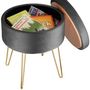 Voir la diapositive 5 : tectake Tabouret avec coffre de rangement aspect velours transformable AVA
