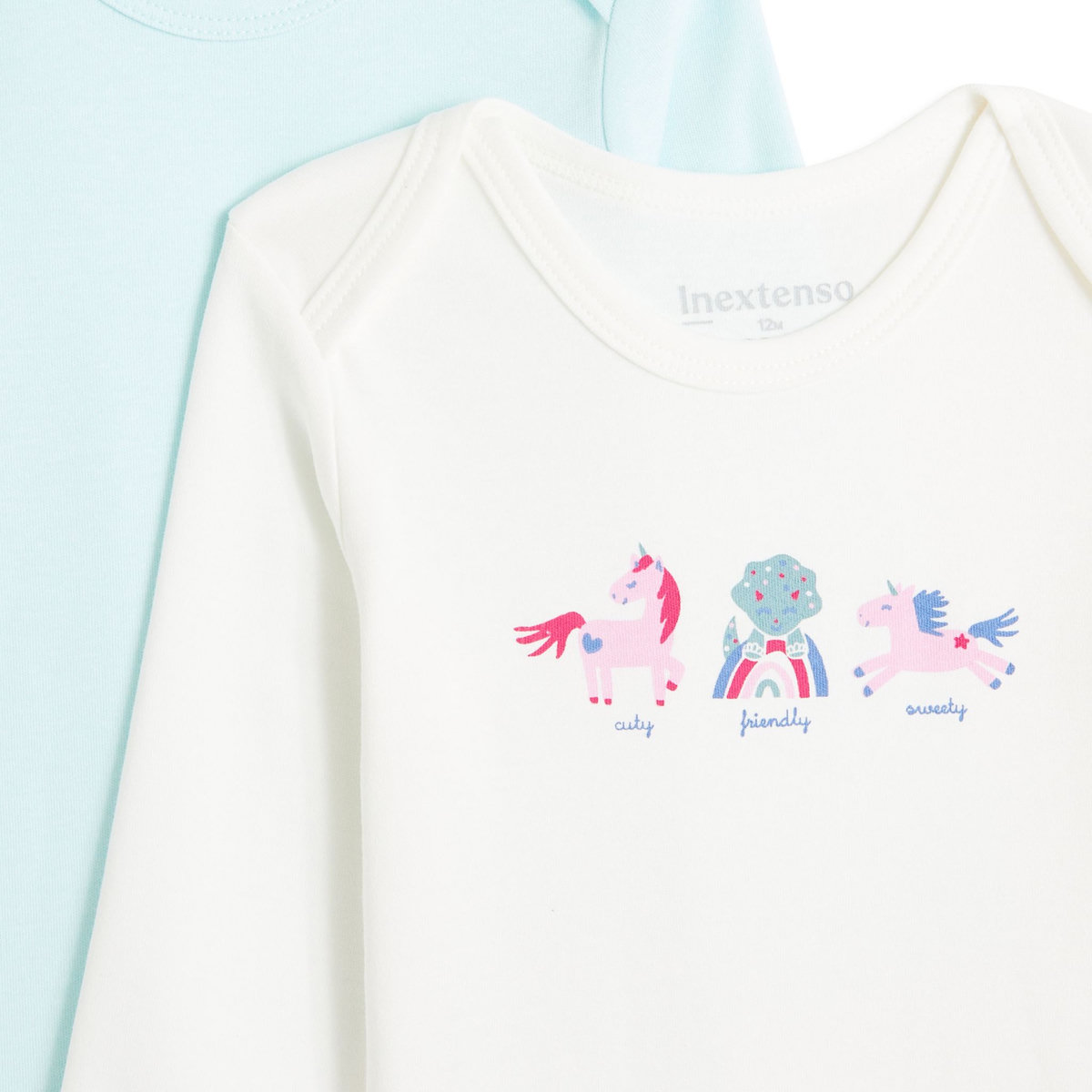 INEXTENSO Lot de 5 bodys manches longues en coton bébé 