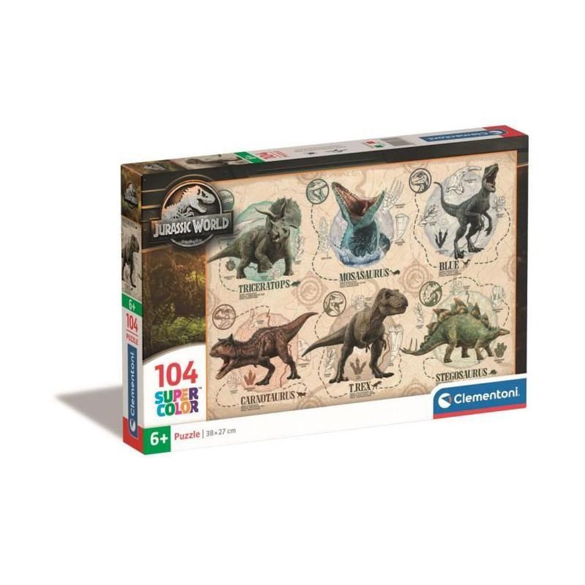 CLEMENTONI Puzzle enfant 104 pièces Jurassic World dinosaures univers film – Clementoni