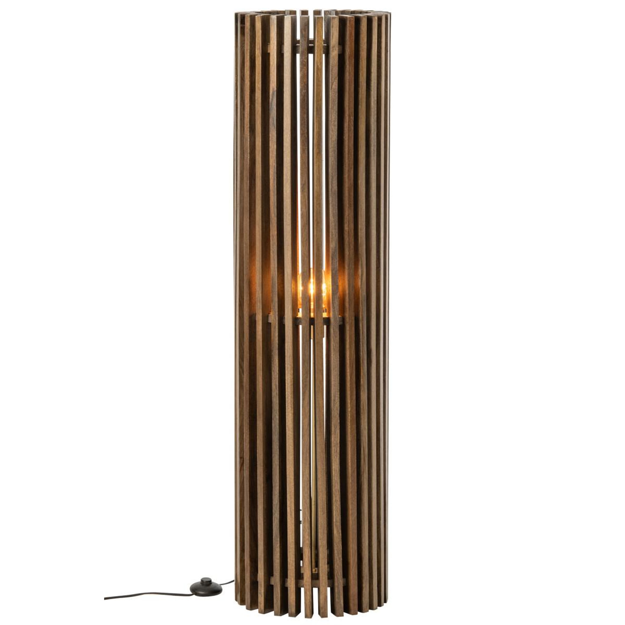 Voir la diapositive 2 : J-LINE Lampadaire en bois  linea  122cm marron foncé
