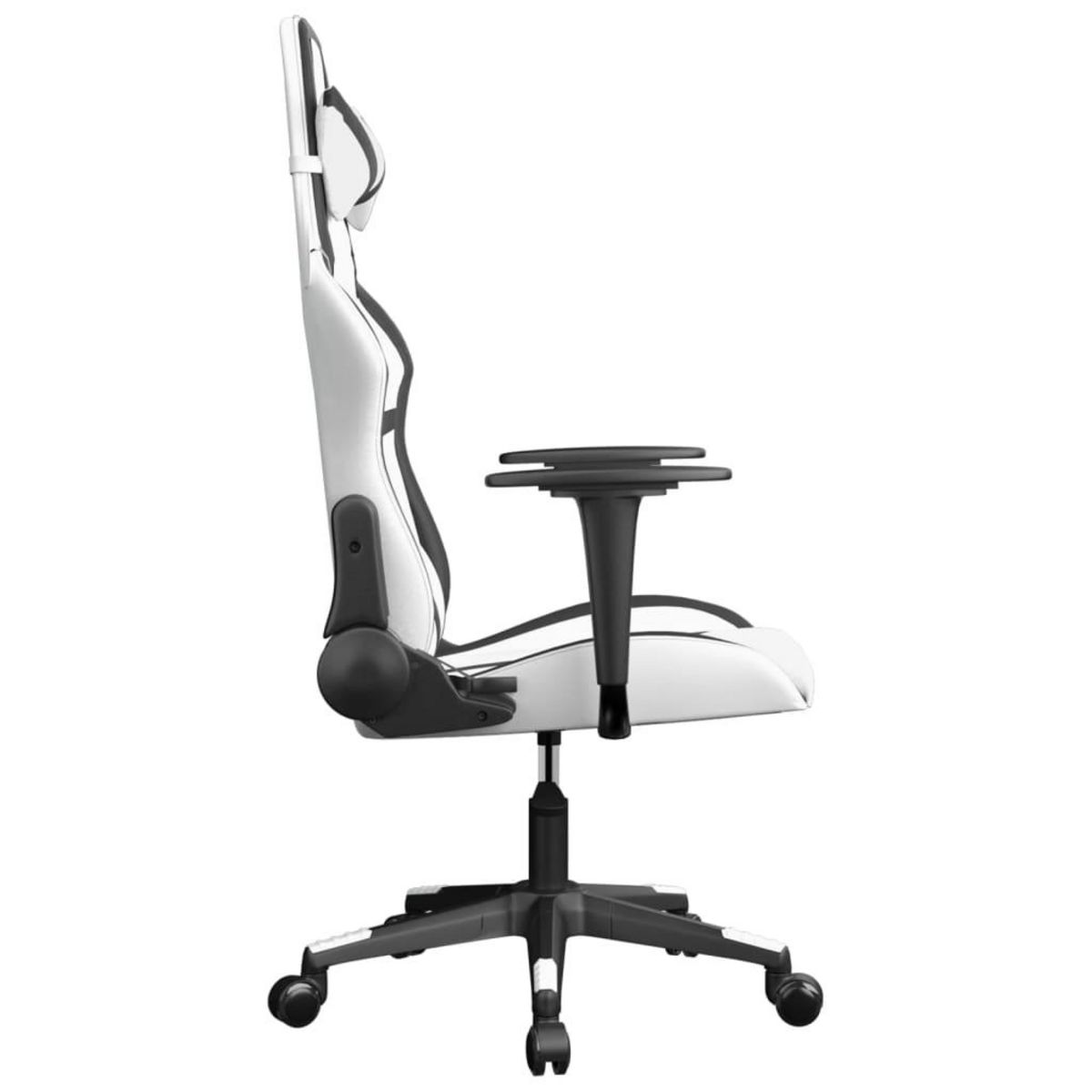 VIDAXL Chaise de jeu de massage Blanc et noir Similicuir