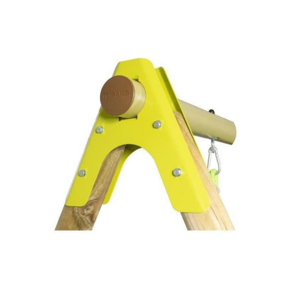 Trigano Portique bois et métal - 2,30m - 2 balançoires et 1 toboggan 2,63m - ARROBA TRIGANO