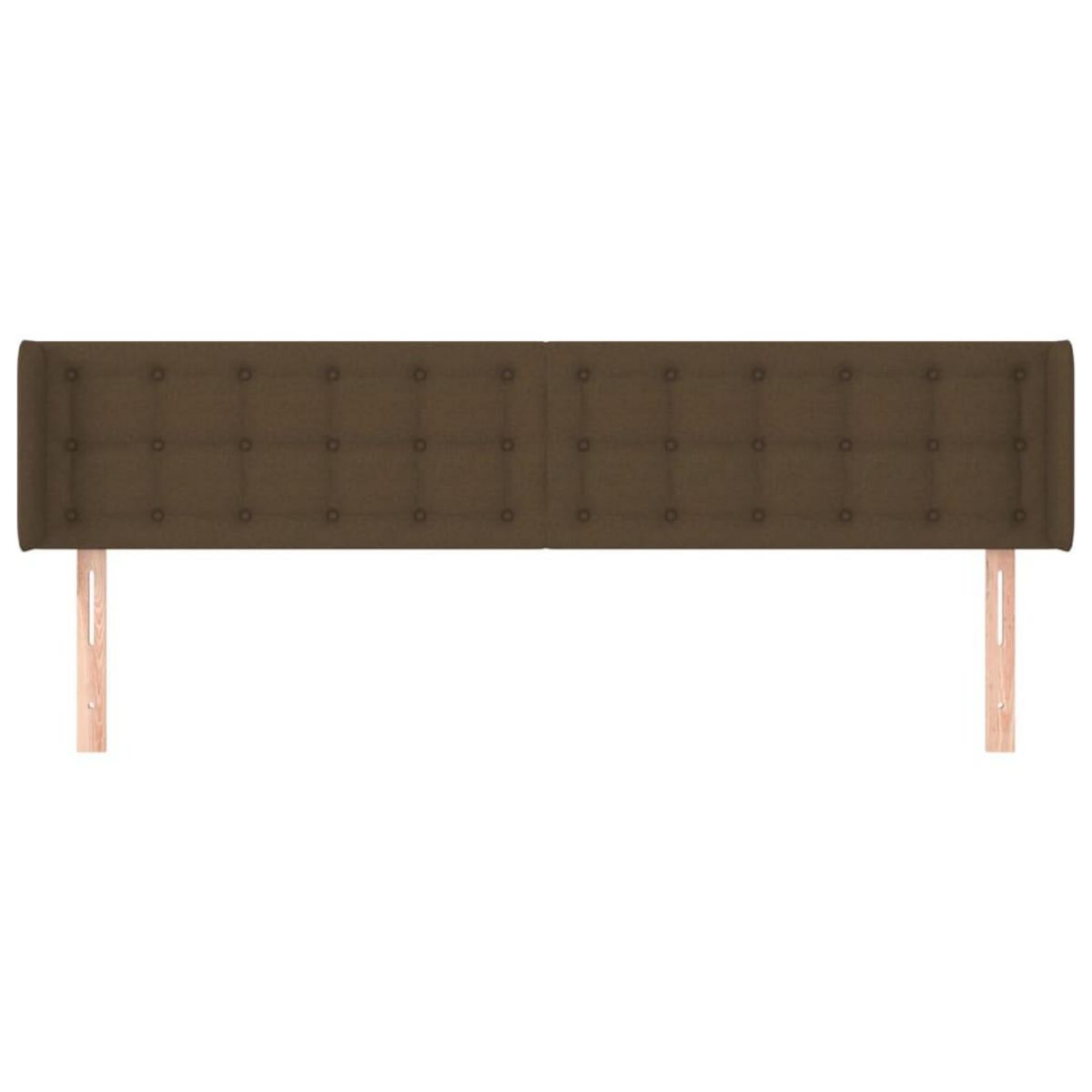 VIDAXL Tete de lit avec oreilles Marron Fonce 183x16x78/88 cm Tissu