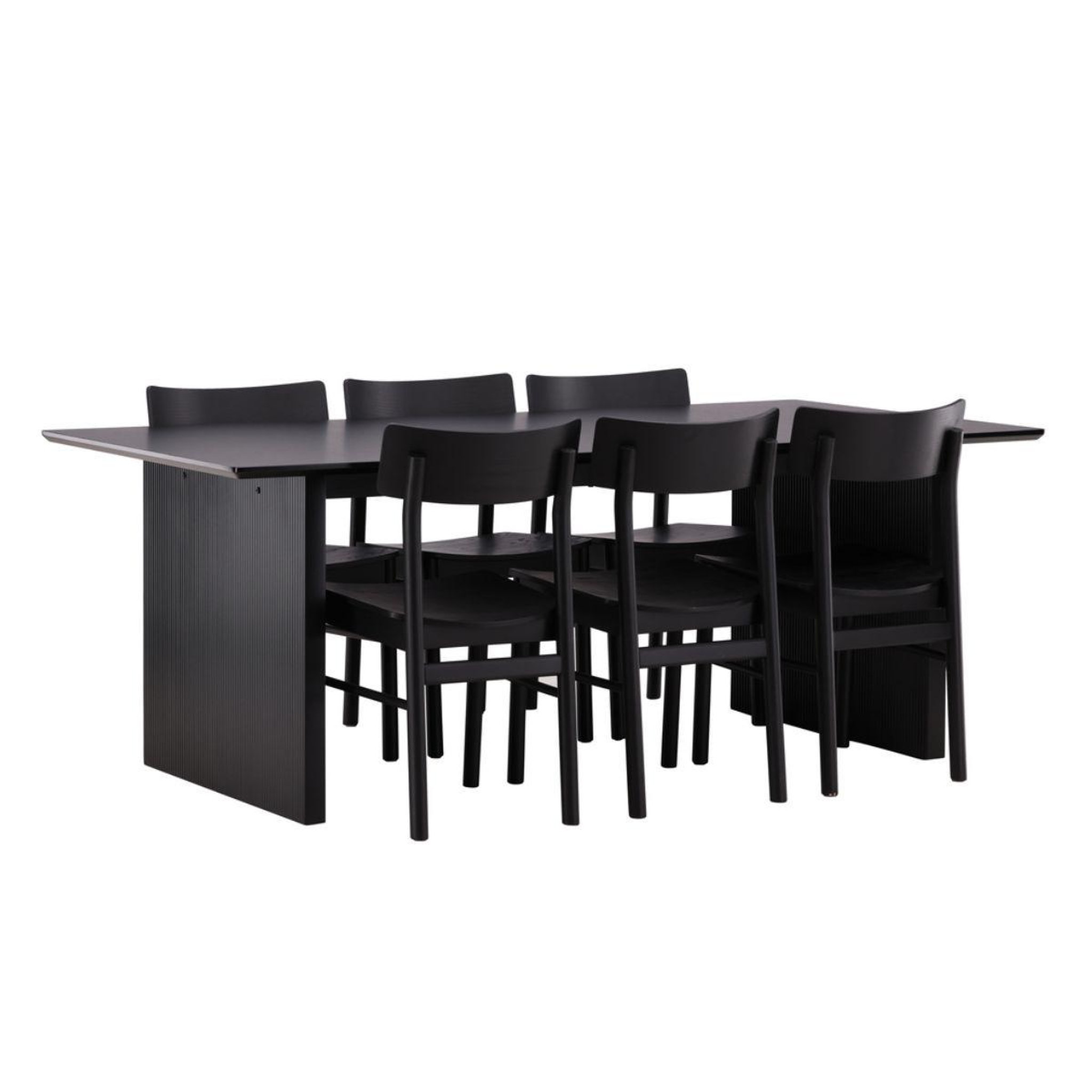 Paris Prix Ensemble table à manger & 6 chaises  vail & montros  200cm noir