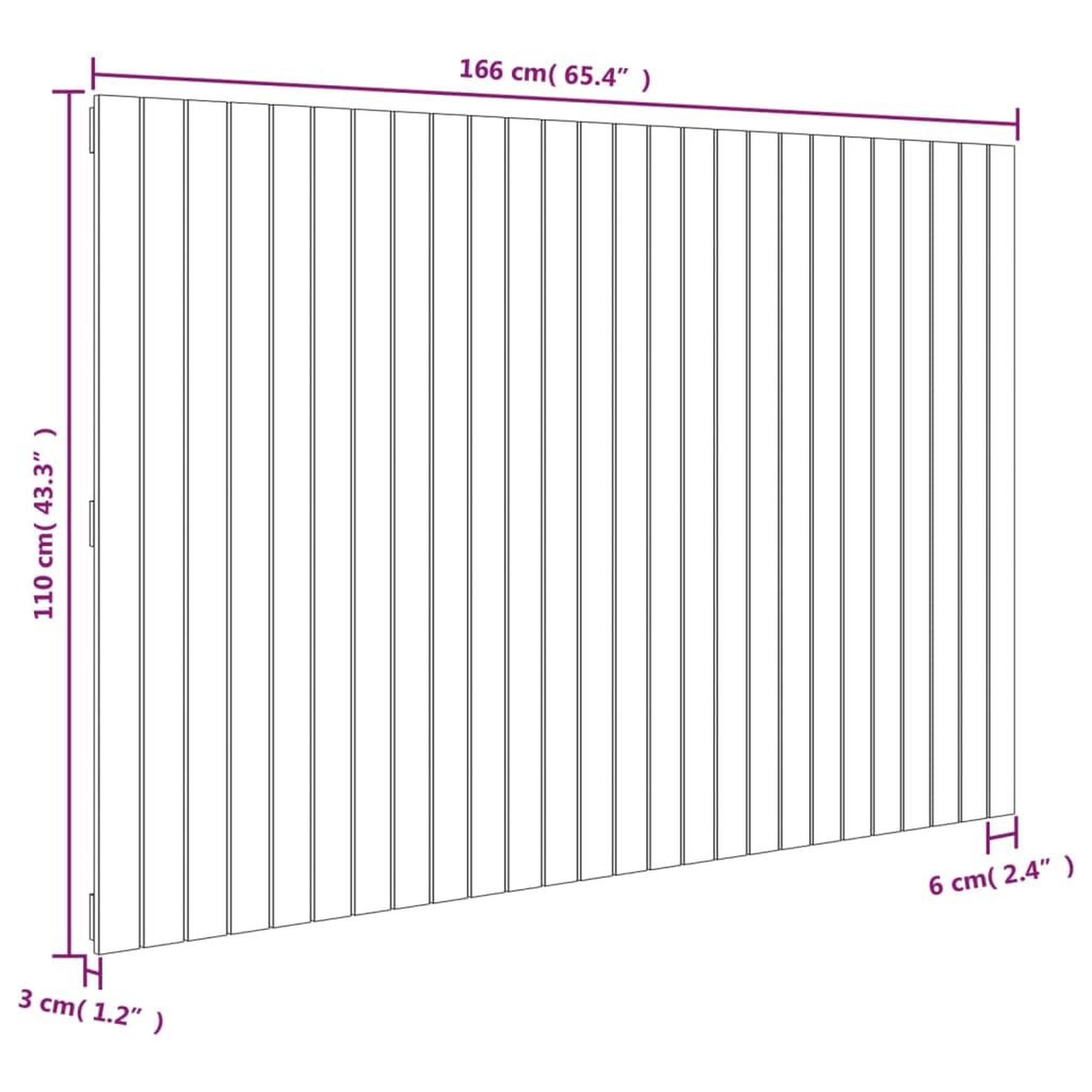 Voir la diapositive 6 : VIDAXL Tete de lit murale Noir 166x3x110 cm Bois massif de pin