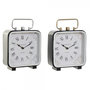 Voir la diapositive 1 : AAAAA Horloge de table DKD Home Decor 19 x 7 x 27 cm Verre Noir Bleu Blanc Fer (2 Unités)