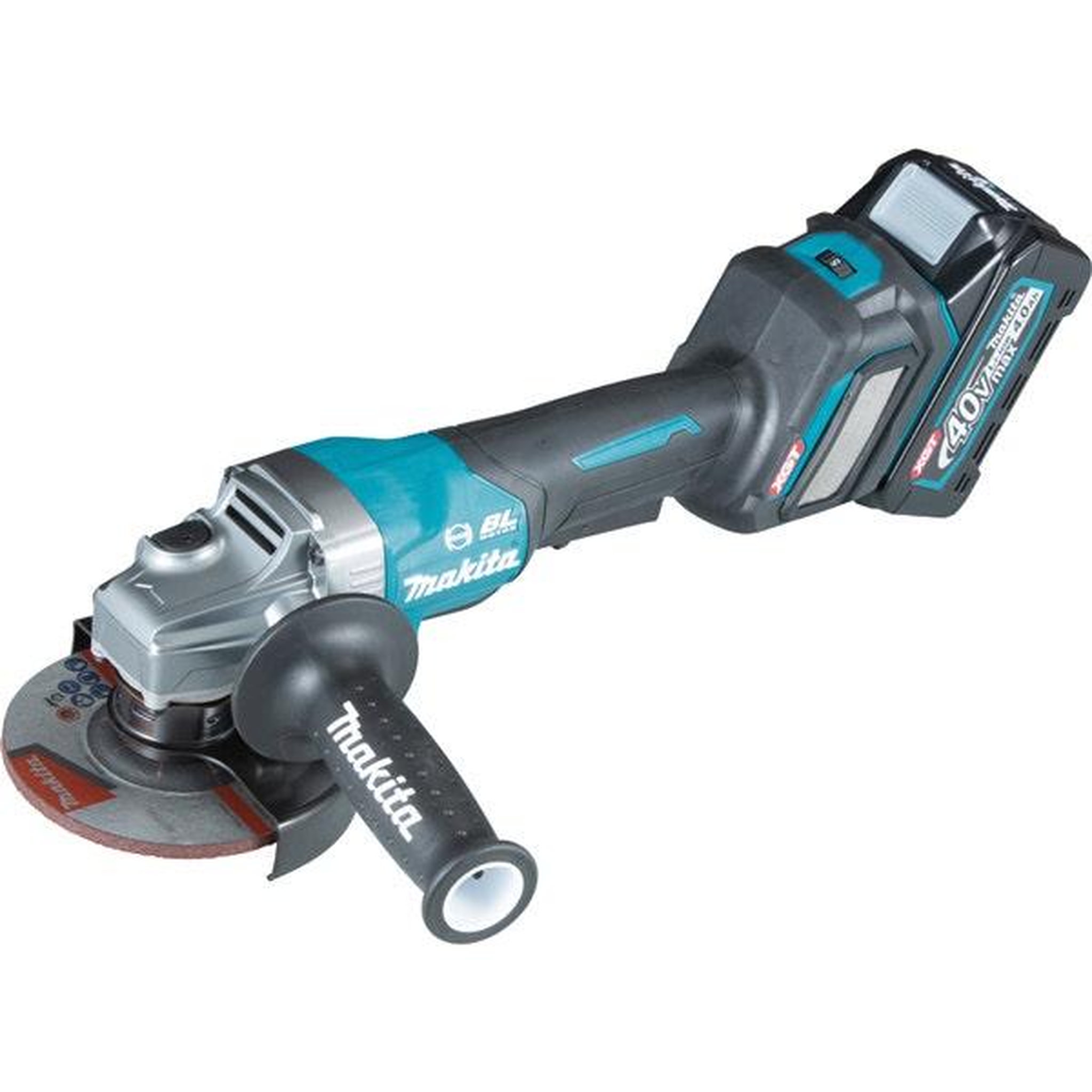 MAKITA Meuleuse ø 125 mm 40v maxxgt + 2 batteries 4ah li-ion + chargeur rapide