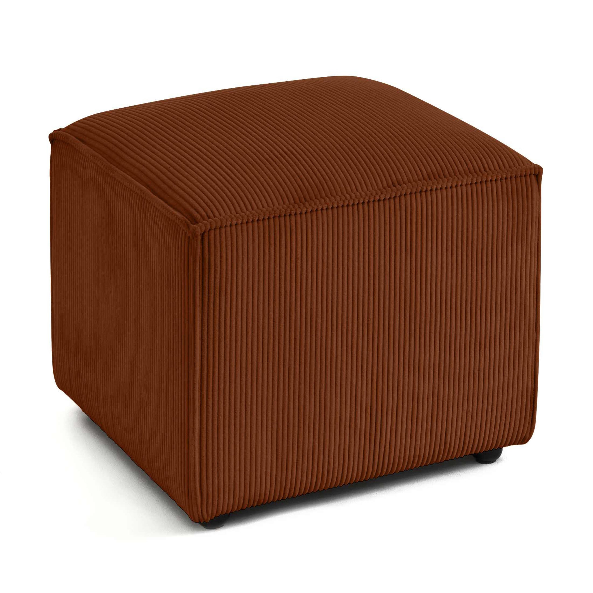Voir la diapositive 2 : BEST MOBILIER Arty - pouf d'appoint - en velours côtelé