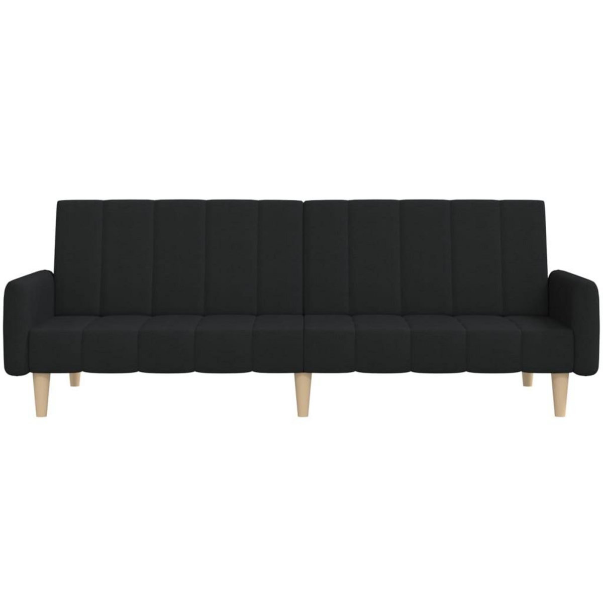 VIDAXL Canape-lit a 2 places noir tissu