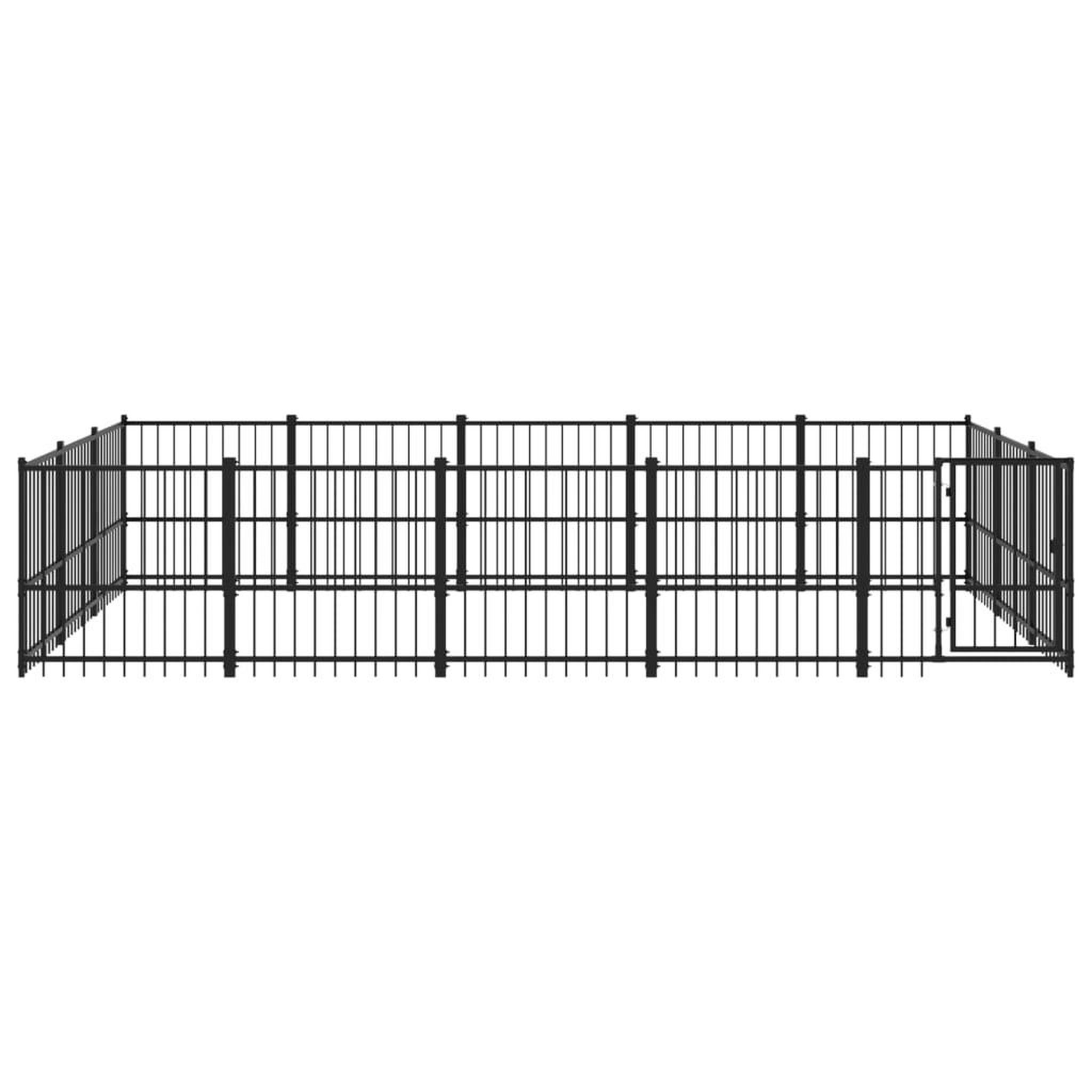 Voir la diapositive 3 : VIDAXL Chenil d'exterieur pour chiens Acier 14,11 m²