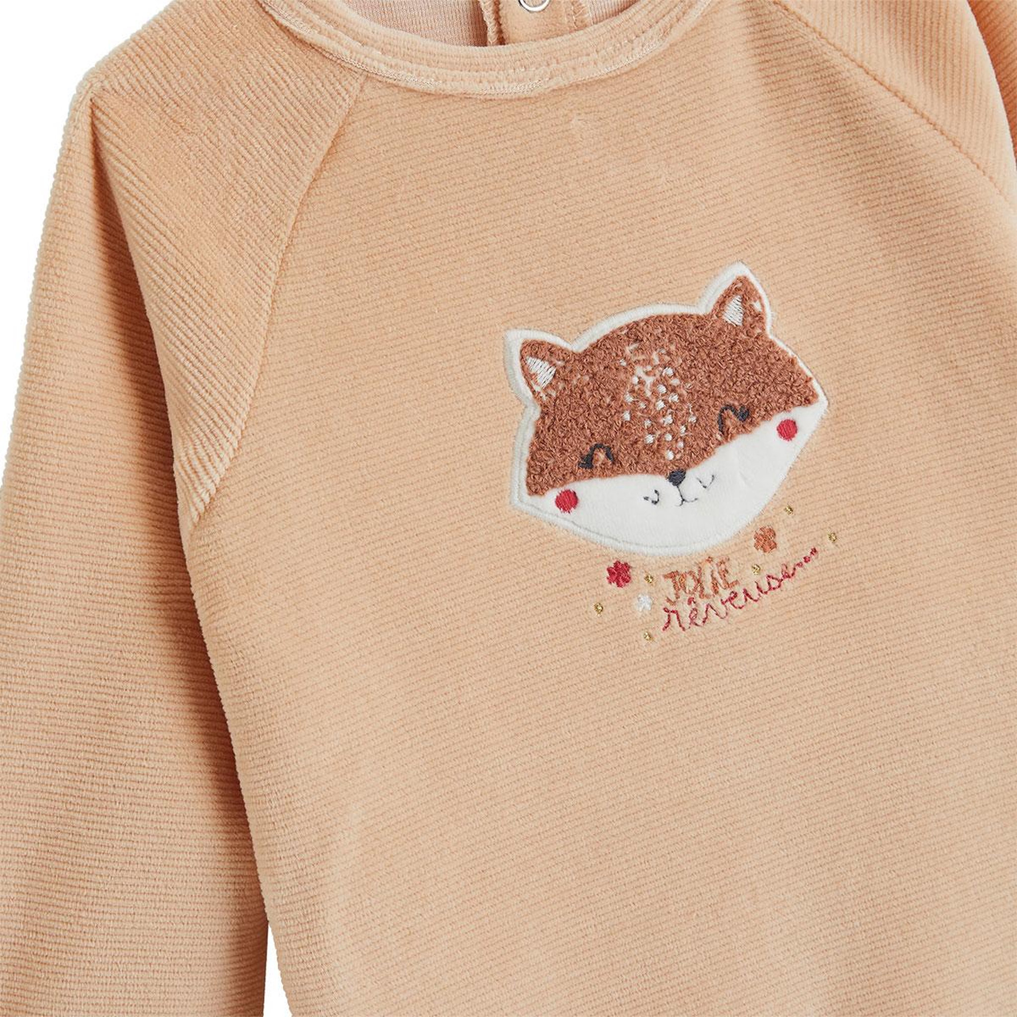 Voir la diapositive 3 : PETIT BEGUIN Pyjama bébé en velours petite rêveuse