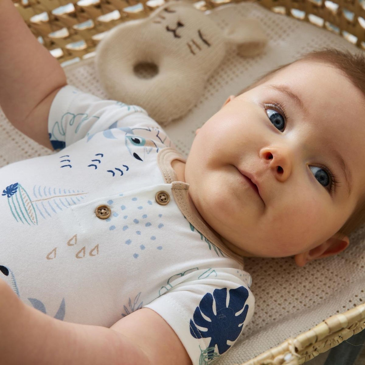 Petit Béguin Ensemble body bébé et short en gaze de coton Toucana