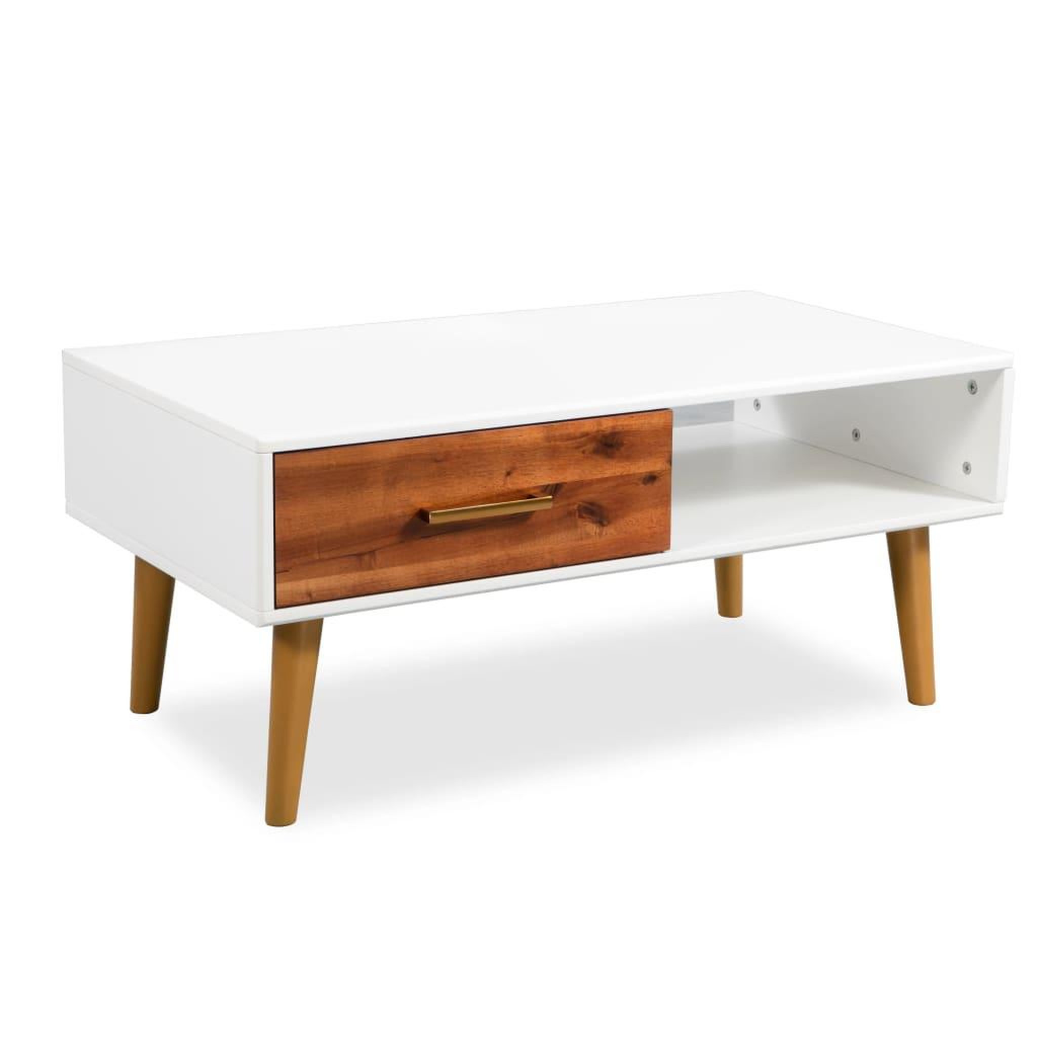 Voir la diapositive 3 : VIDAXL Table basse bois d'acacia massif 90x50x40 cm