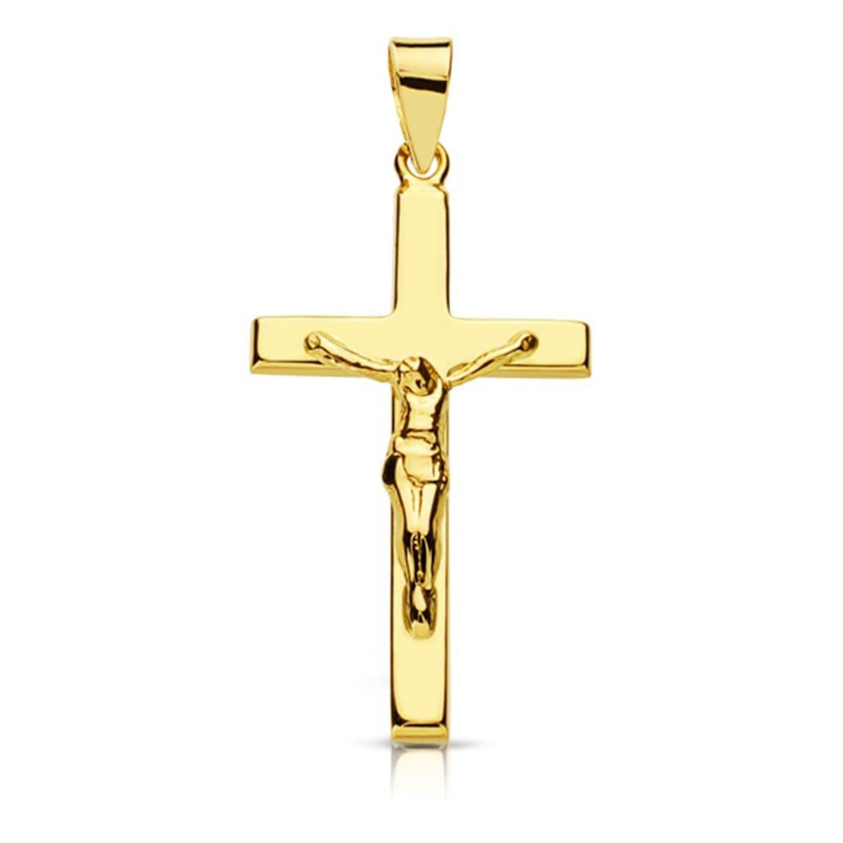 L'ATELIER D'AZUR Pendentif  - Médaille Christ sur la Croix Or 18 Carats 750 Jaune - Chaines Offertes
