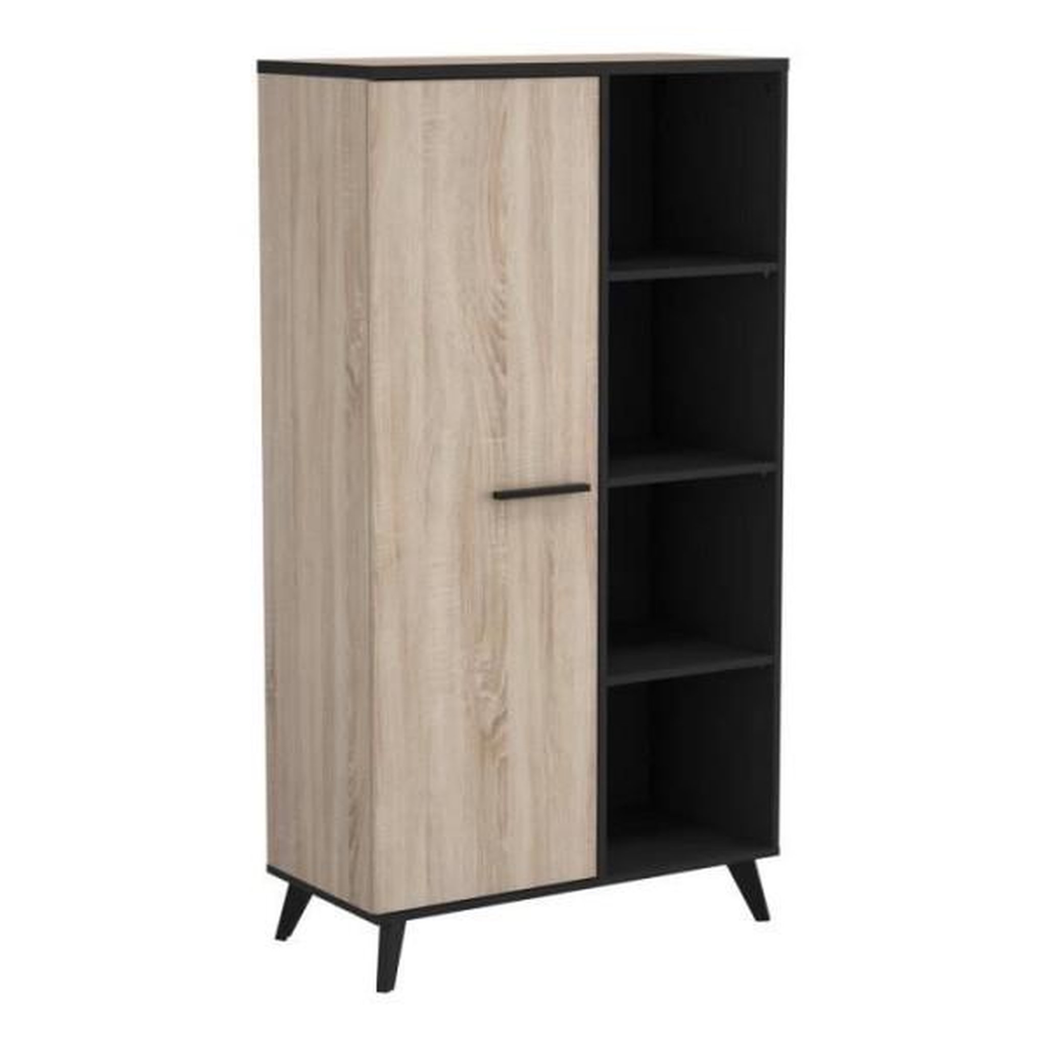 Voir la diapositive 4 : Demeyere DEMEYERE Ensemble séjour Enfilade + Table haute + Vitrine - Décor chene brossé - WAYNE