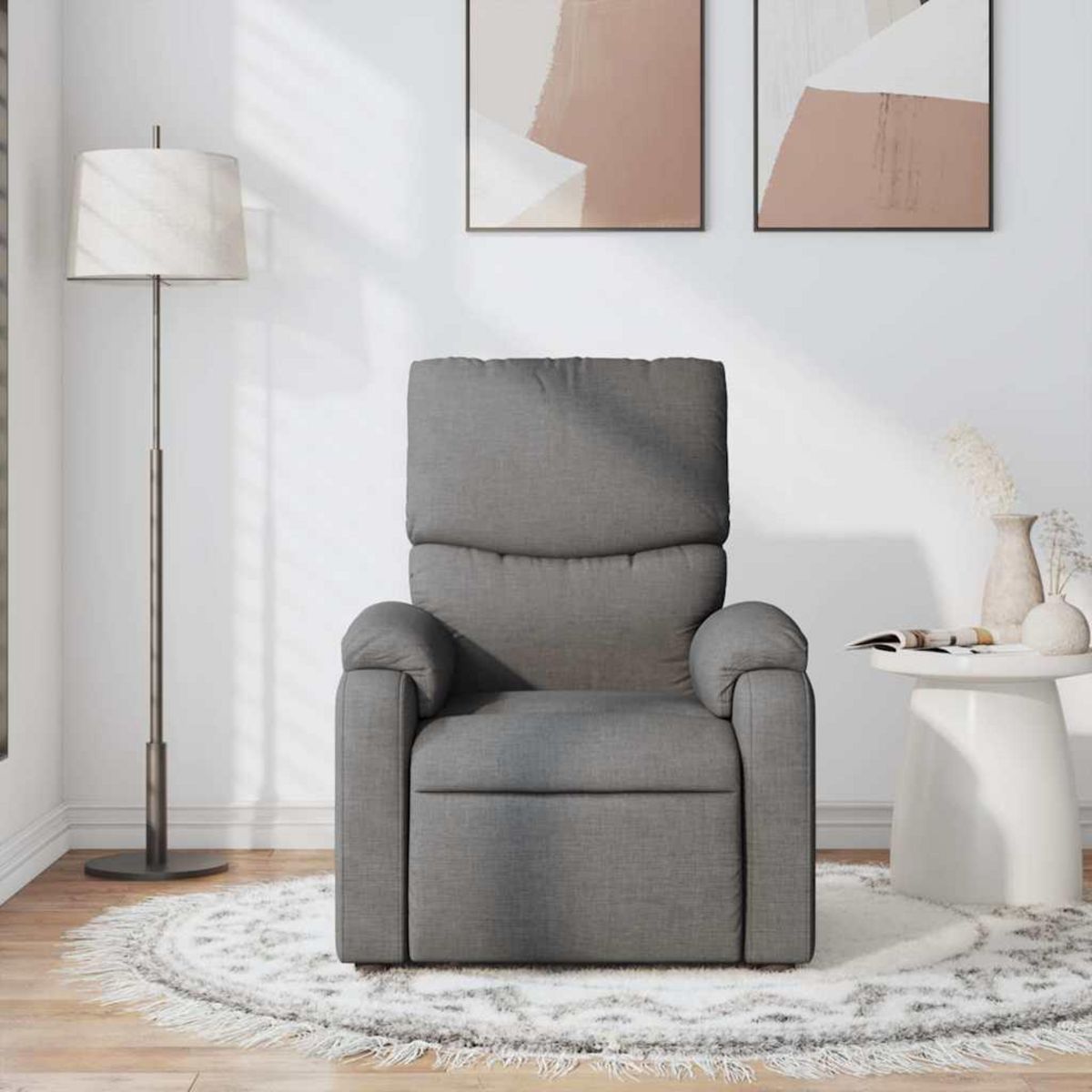 VIDAXL Fauteuil de massage inclinable Gris fonce Tissu