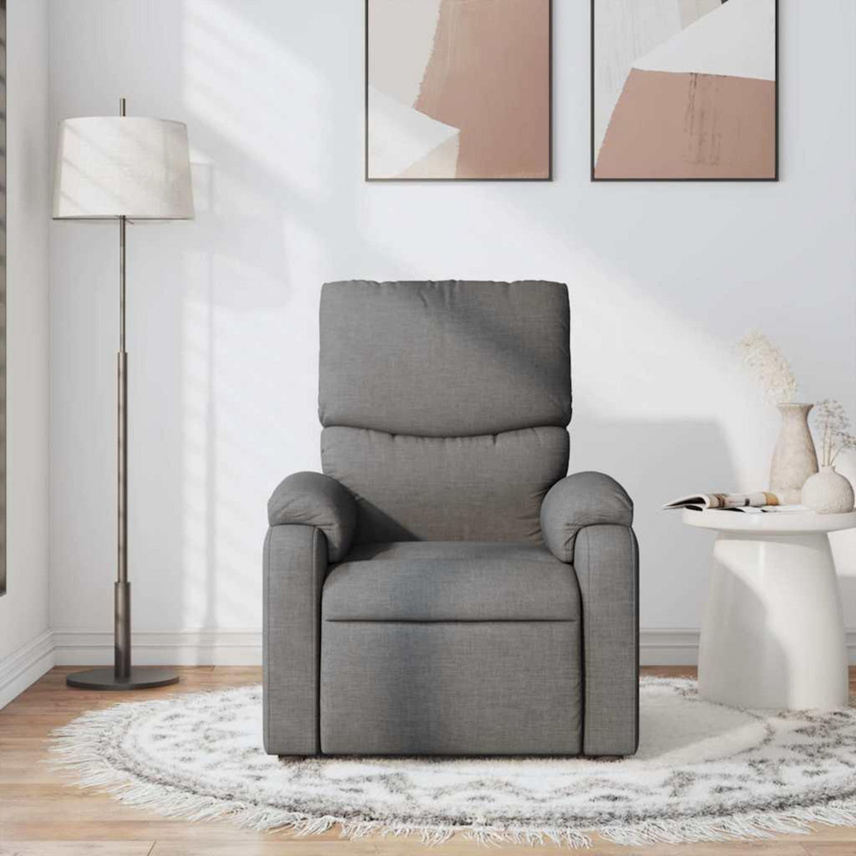 VIDAXL Fauteuil de massage inclinable Gris fonce Tissu
