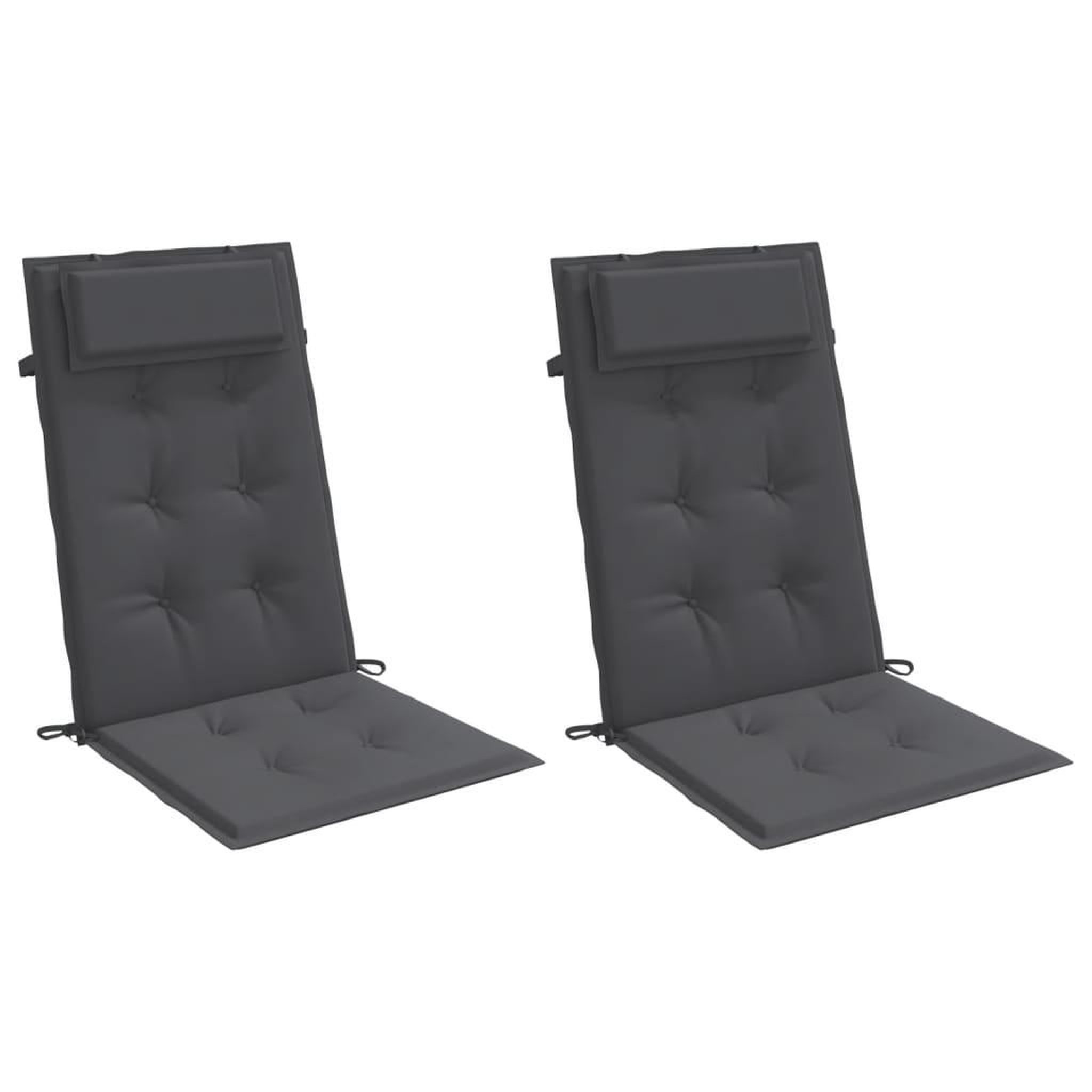 Voir la diapositive 3 : VIDAXL Coussins de chaise a dossier haut lot de 2 anthracite