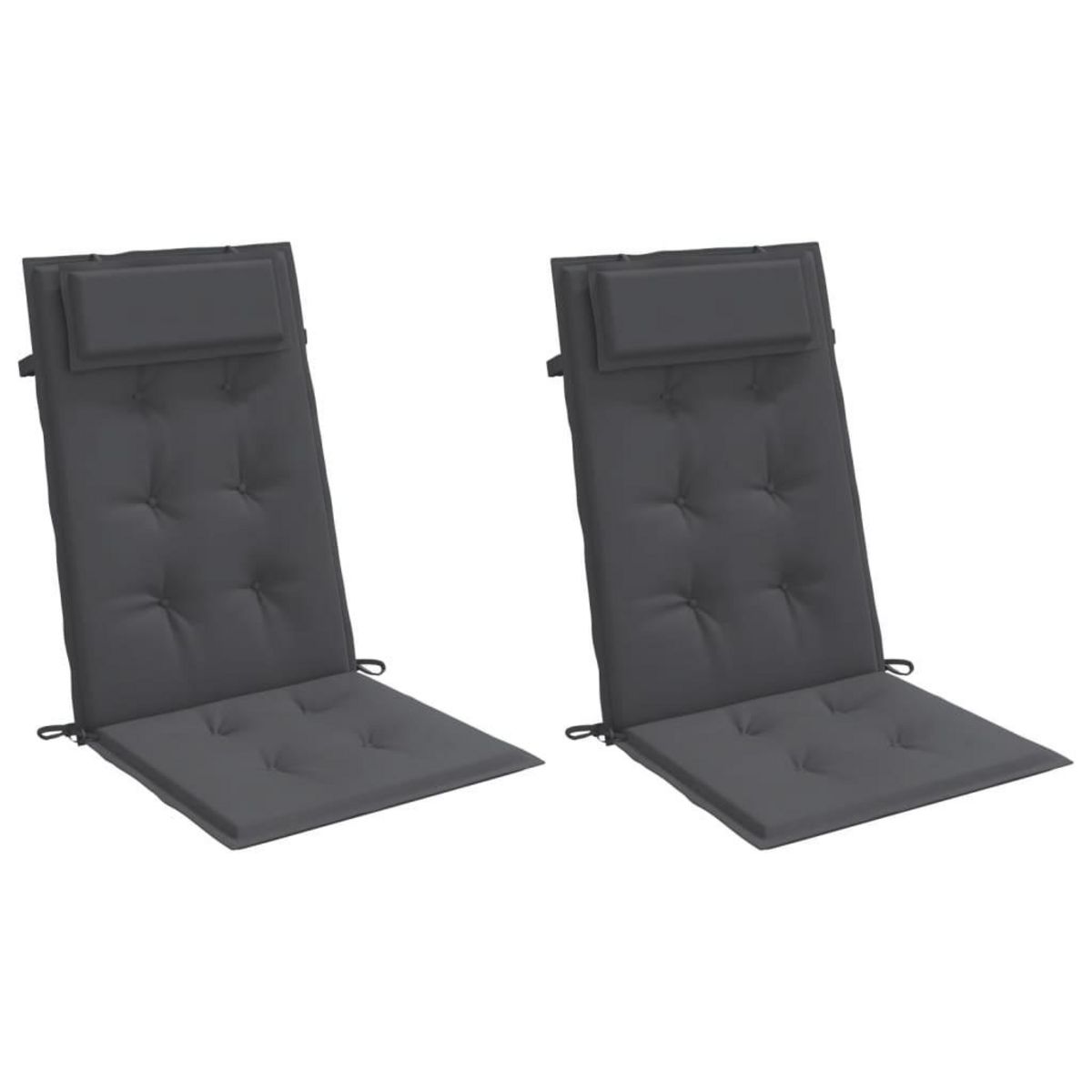 VIDAXL Coussins de chaise a dossier haut lot de 2 anthracite