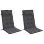 Voir la diapositive 3 : VIDAXL Coussins de chaise a dossier haut lot de 2 anthracite