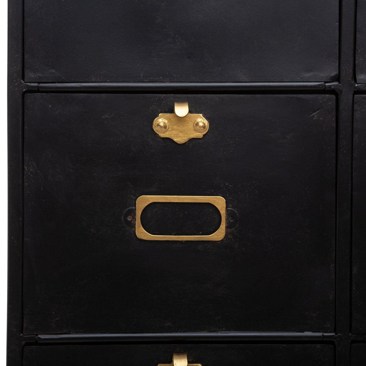 ATMOSPHERA Commode Ivan 10 tiroirs à clapet - Bois et noir