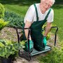 OUTSUNNY Tabouret de jardin pliable agenouilloir de jardin siège jardinage avec coussin acier EVA noir vert