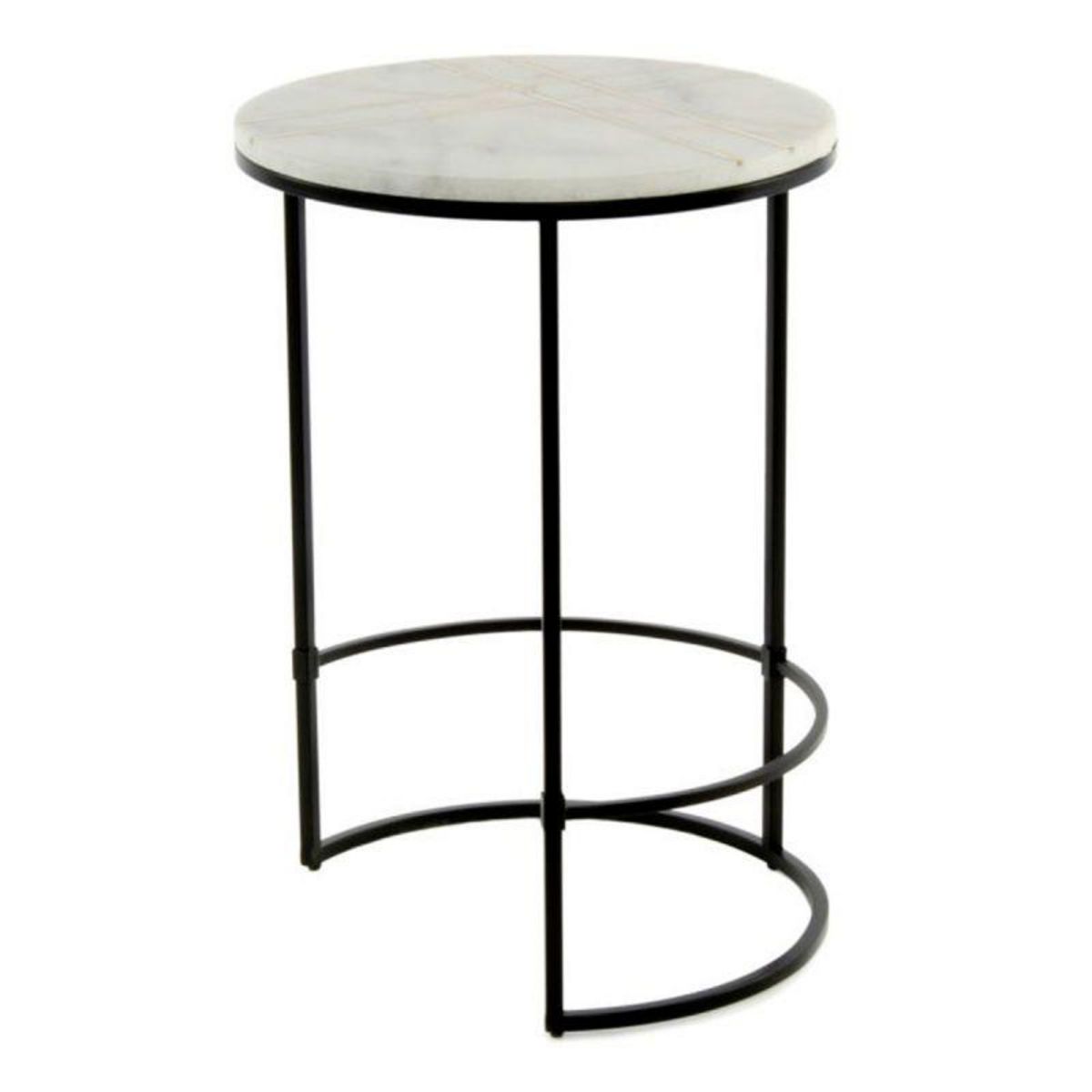Paris Prix Table d'Appoint en Marbre  Louis  64cm Blanc